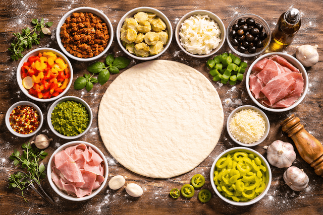 Fresh pizza ingredients